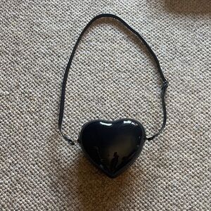 Black Heart-Shaped Crossbody Bag